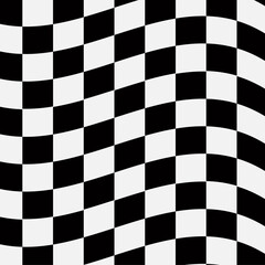 Waving race flag chess board background