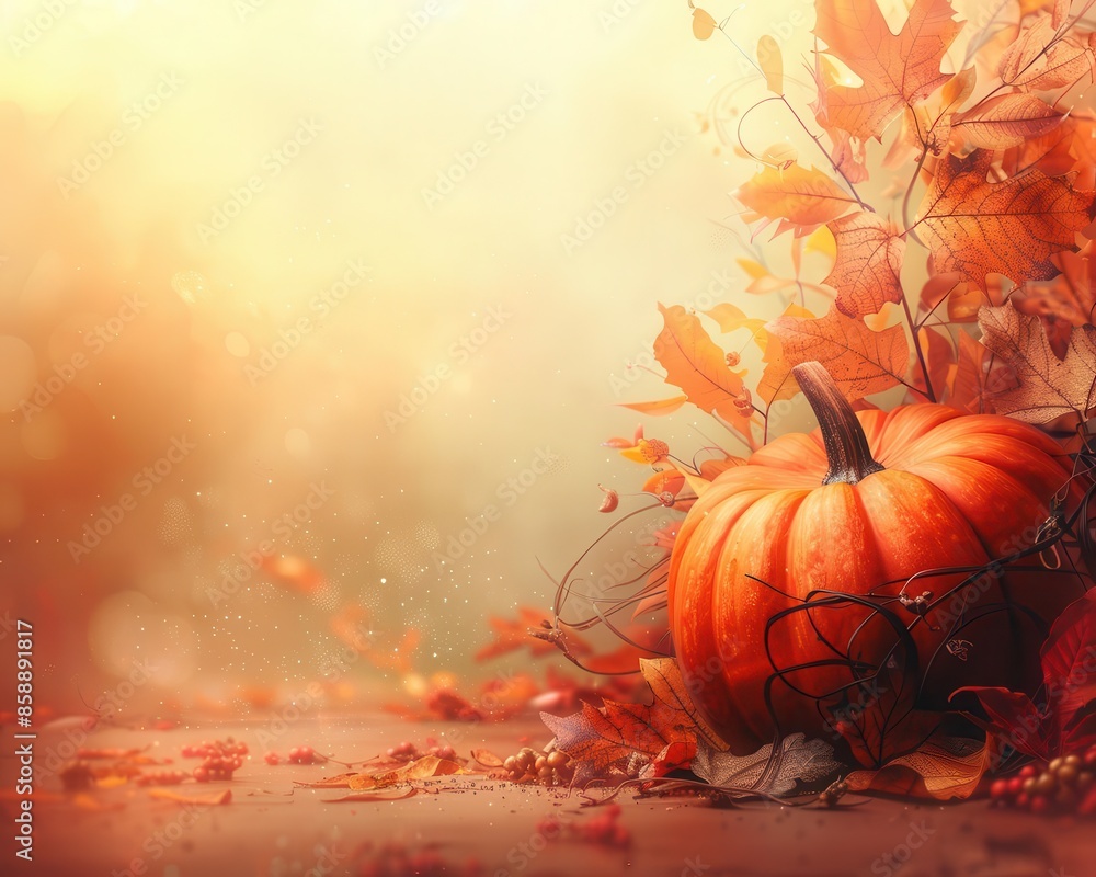 Poster thanksgiving-themed soft color gradient background with intricate patterns, perfect for social media