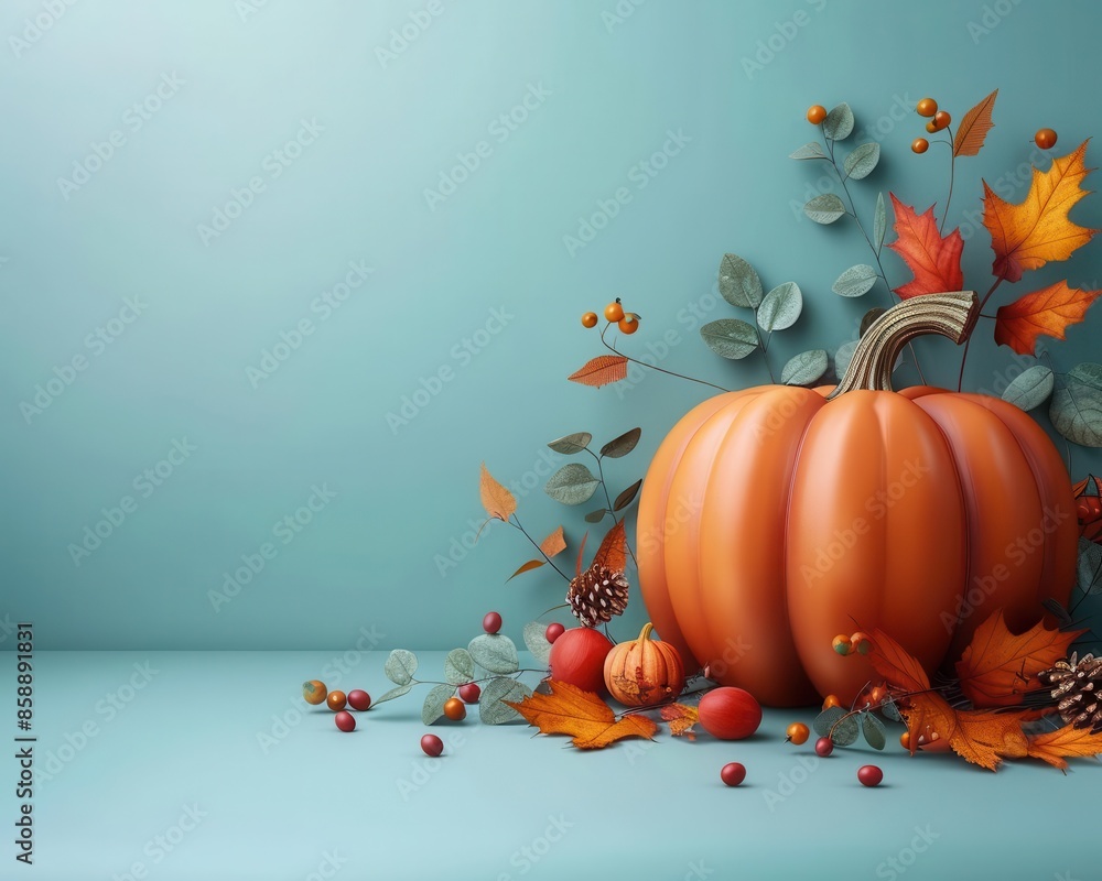 Aufkleber beautiful soft color gradient background with delicate thanksgiving-themed patterns, perfect for soc
