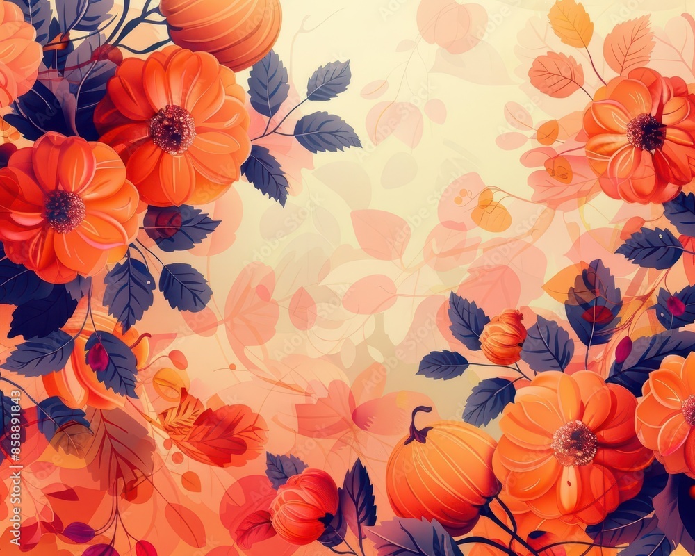 Poster thanksgiving-themed soft color gradient background with delicate patterns, perfect for enhancing you