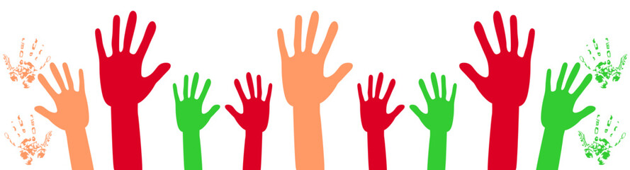 Obraz premium black history month 2024 celebration raising vector hands design colour full