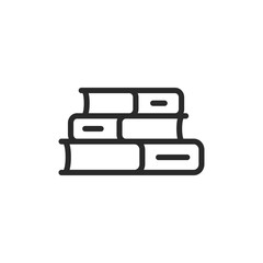 Stack of books, linear style icon. Editable stroke width