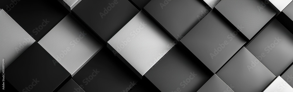 Aufkleber a black and white image of squares and triangles. the image has a modern and abstract feel to it