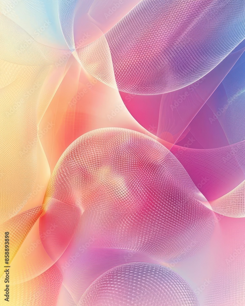 Aufkleber soft pastel gradient background with delicate swirling patterns, ideal for creating trendy and chic 