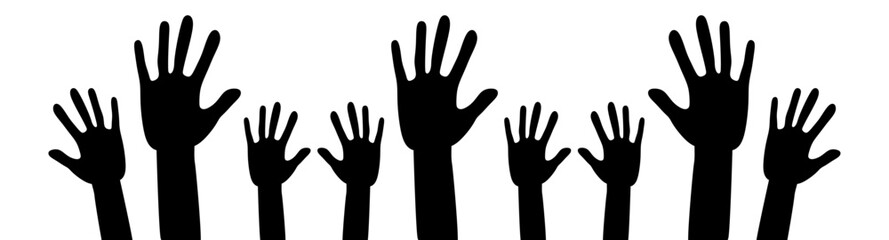 black history month 2024 celebration raising vector hands design 