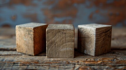 3 Blocks Made of Wood
