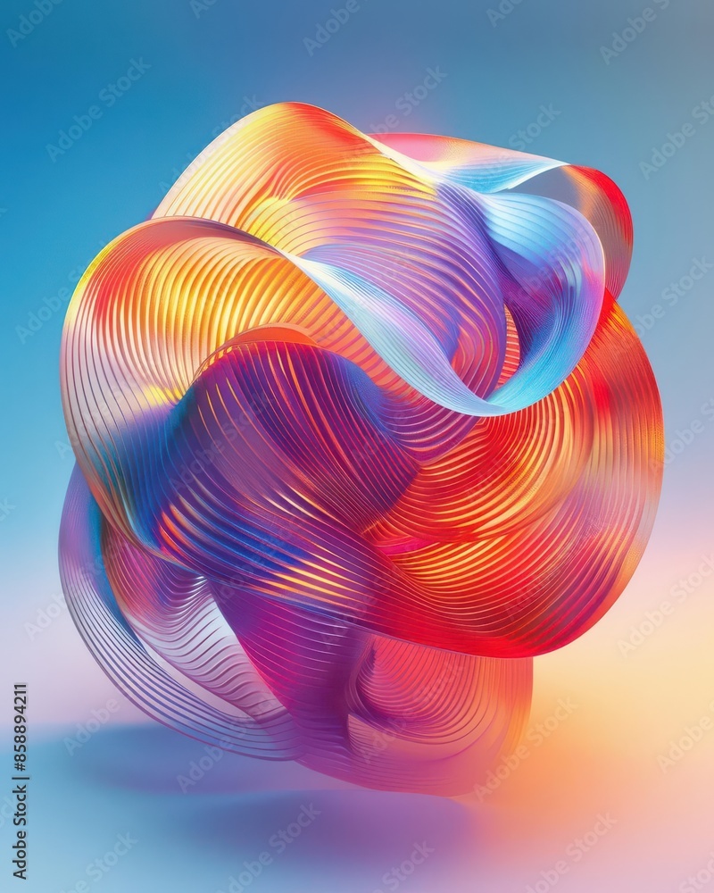 Poster paper ball design with neon gradients and a futuristic twist, perfect for tech-centric vertical cont