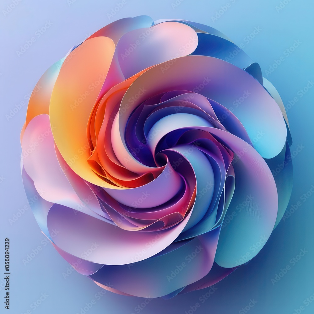 Poster paper ball design with a futuristic twist and soft gradient background, ideal for posts on cutting-e