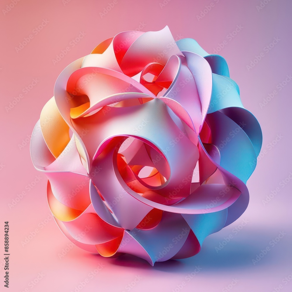 Aufkleber paper ball design with a futuristic twist and soft gradient background, ideal for modern tech conten