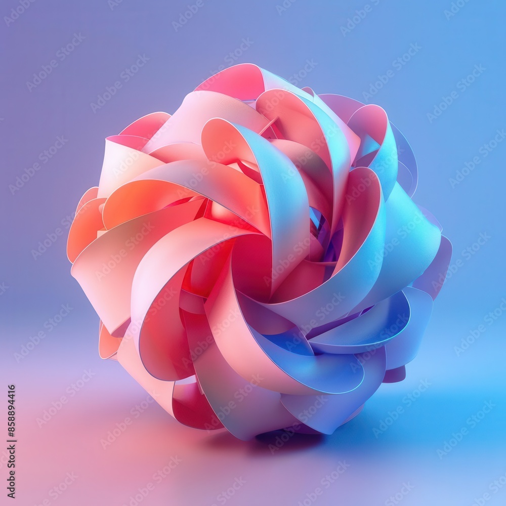 Poster paper ball design with a futuristic twist and soft gradient background, ideal for showcasing innovat
