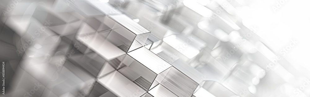 Poster a close up of a building made of glass blocks. the blocks are arranged in a way that creates a sense