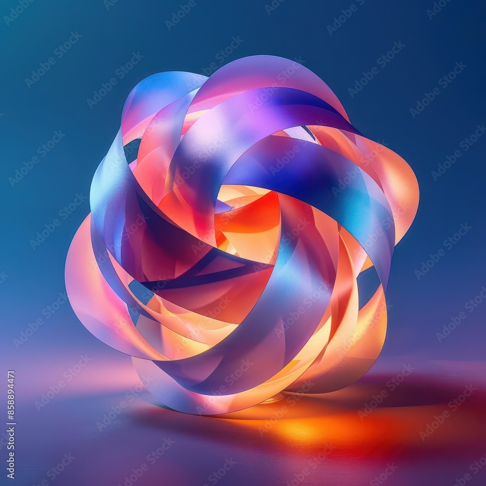 Aufkleber paper ball design with a futuristic twist and soft gradient background, ideal for modern tech update