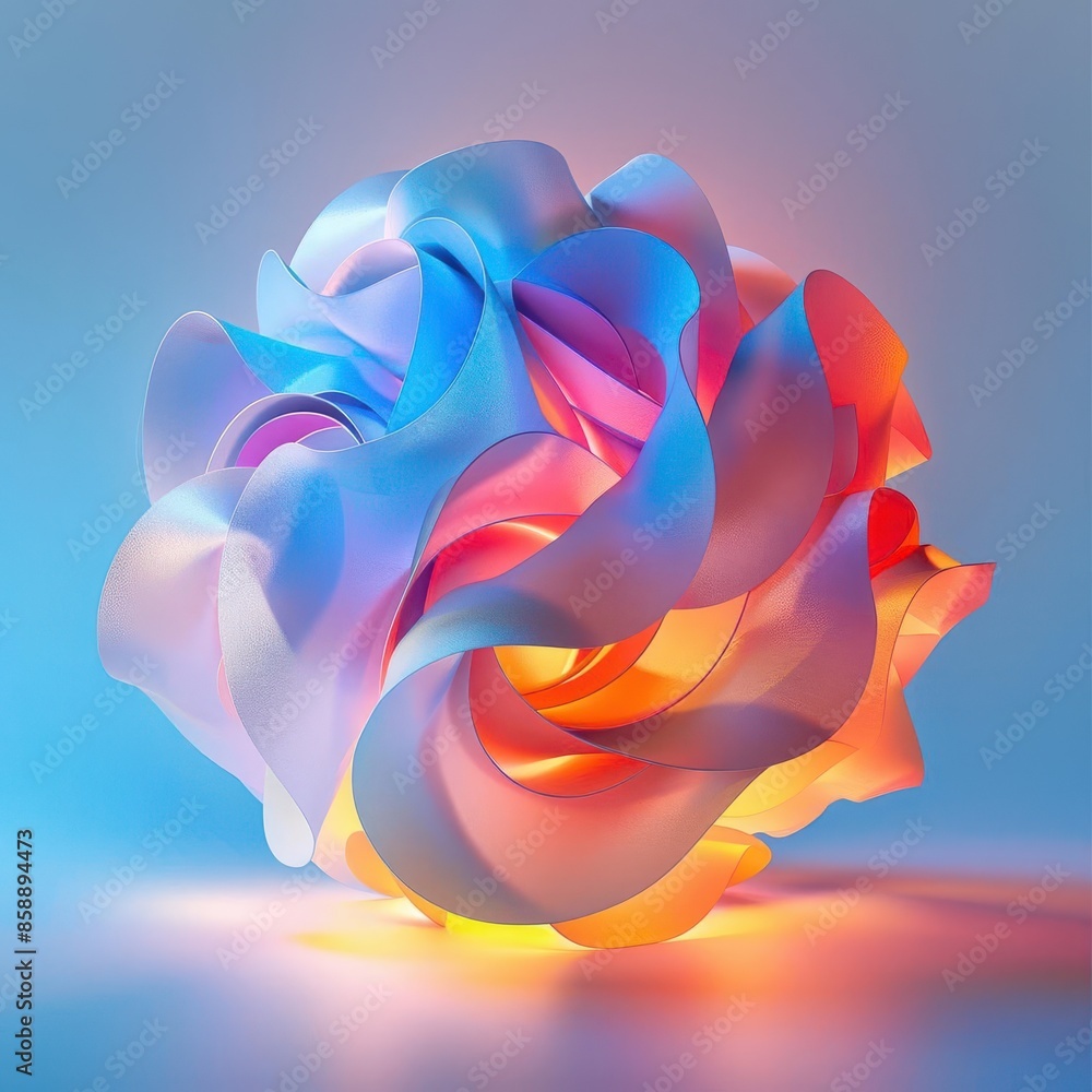 Poster paper ball design with a futuristic twist and soft gradient background, ideal for innovative technol