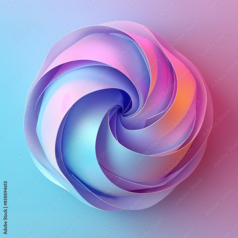Aufkleber paper ball design with a futuristic twist and soft gradient background, ideal for innovative tech ar
