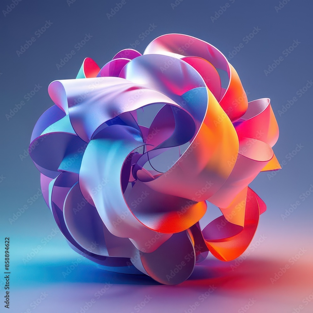 Poster paper ball design with a futuristic twist and soft gradient background, ideal for innovative technol