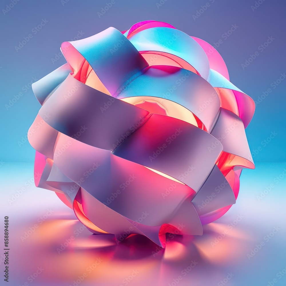 Poster paper ball design with a futuristic twist and soft gradient background, ideal for engaging with cutt