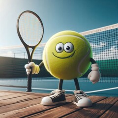 tennis ball with racket