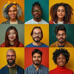 Modern and inclusive backdrop showcasing a range of individuals, ideal for social media campaigns focused on representation.