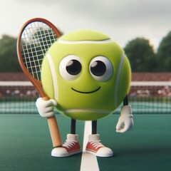 tennis ball with racket