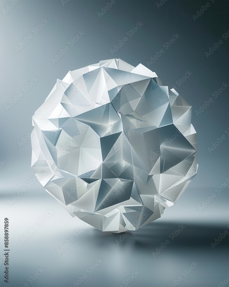 Poster futuristic paper ball design with subtle gradients and hi-tech elements, perfect for modern technolo