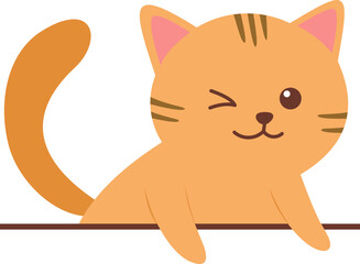 Cute Cats Peaking Illustration