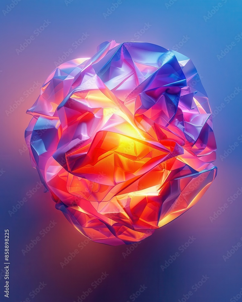 Poster futuristic paper ball design with subtle gradients and hi-tech elements, perfect for modern tech-ins
