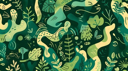 Obraz premium Surreal Organic Foliage Abstract Digital Background