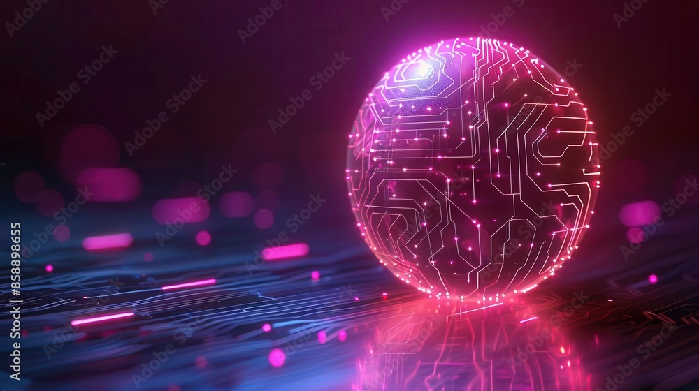 Poster create a cutting-edge technology background with a futuristic paper ball design featuring subtle gra