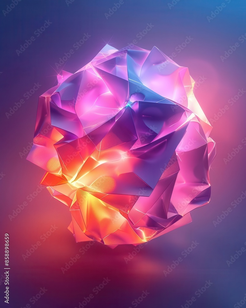 Poster futuristic paper ball design with subtle gradients and hi-tech elements, perfect for modern technolo