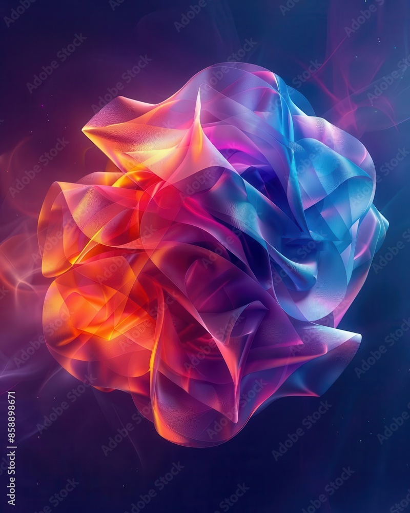 Aufkleber futuristic paper ball design with subtle gradients and hi-tech elements, ideal for cutting-edge tech