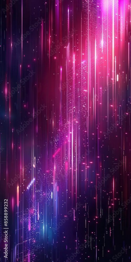 Poster futuristic and digital background with neon gradient colors, perfect for vertical posts focused on t