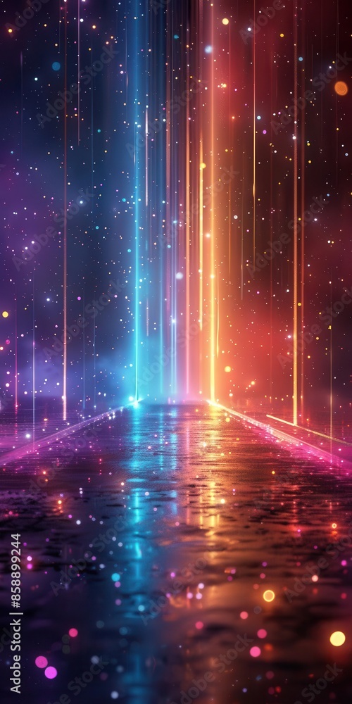 Poster perfect for creating eye-catching technology-focused content, this futuristic and digital background