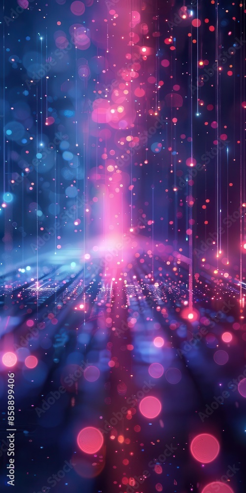 Aufkleber a futuristic and digital background with vibrant neon gradient colors, perfect for vertical posts th
