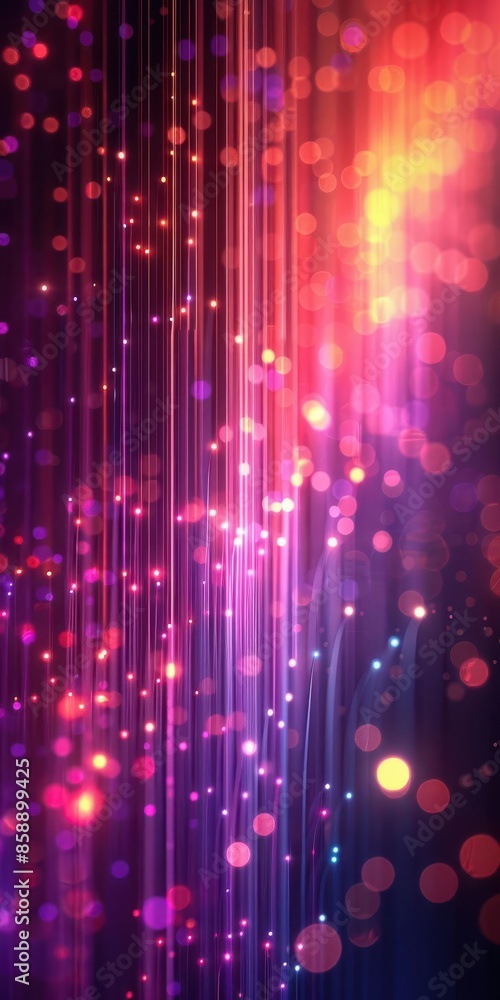 Poster a futuristic and digital background with vibrant neon gradient colors, perfect for vertical posts fo