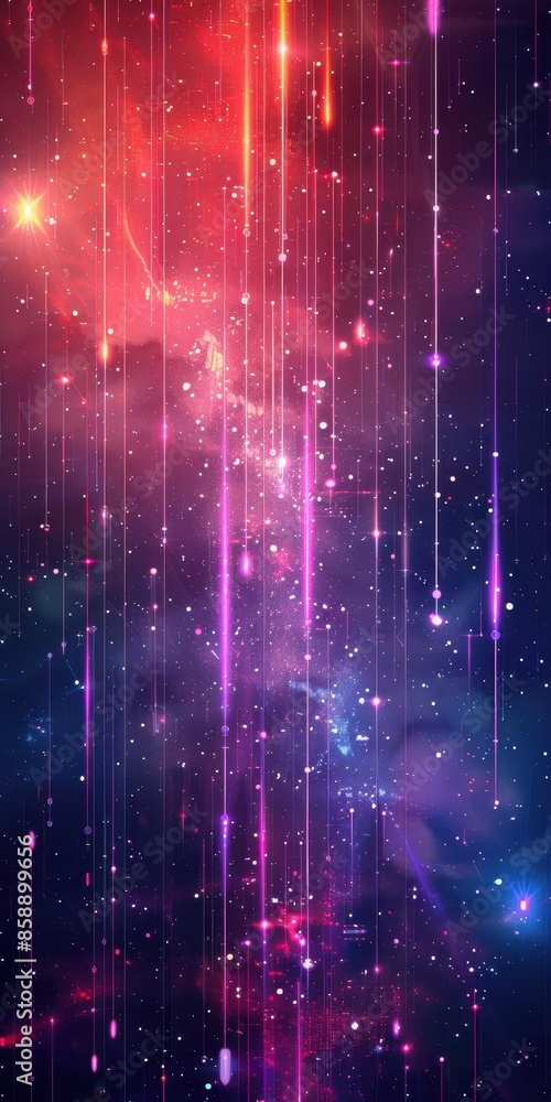Poster captivating neon gradient colors on a futuristic and digital background, perfect for vertical posts 