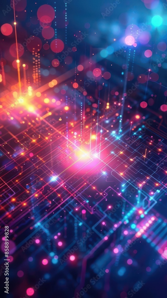 Poster create a futuristic vertical video backdrop with subtle gradients and cutting-edge elements, perfect