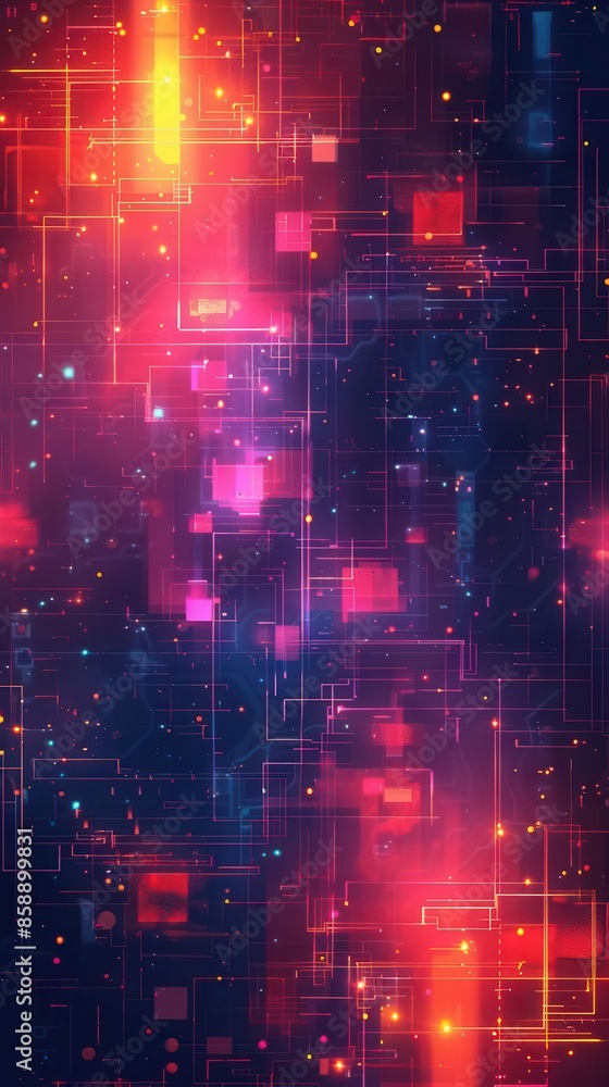Poster create a futuristic vertical video background with soft gradients and hi-tech elements, perfect for 