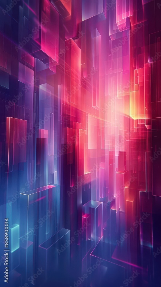 Aufkleber futurism-inspired vertical video background with soft gradients and hi-tech elements, perfect for sh