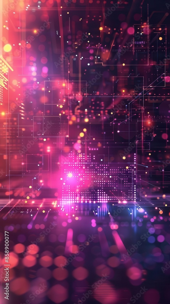 Poster a futuristic vertical video background featuring soft gradients and hi-tech elements, perfect for sh