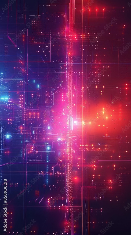 Aufkleber futurism-inspired vertical video background with soft gradients and hi-tech elements, perfect for sh