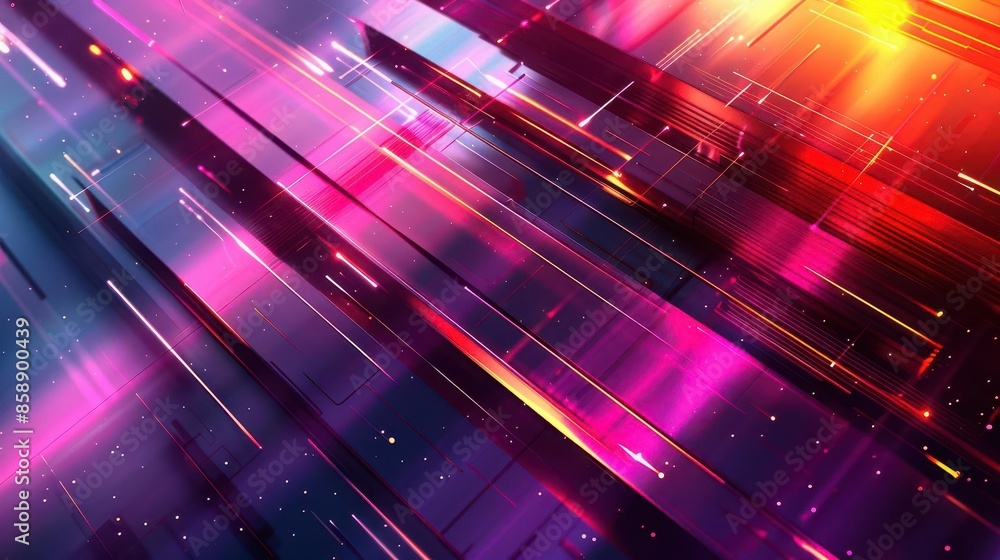 Poster featuring a futuristic background with hi-tech elements and gradient colors, perfect for showcasing 