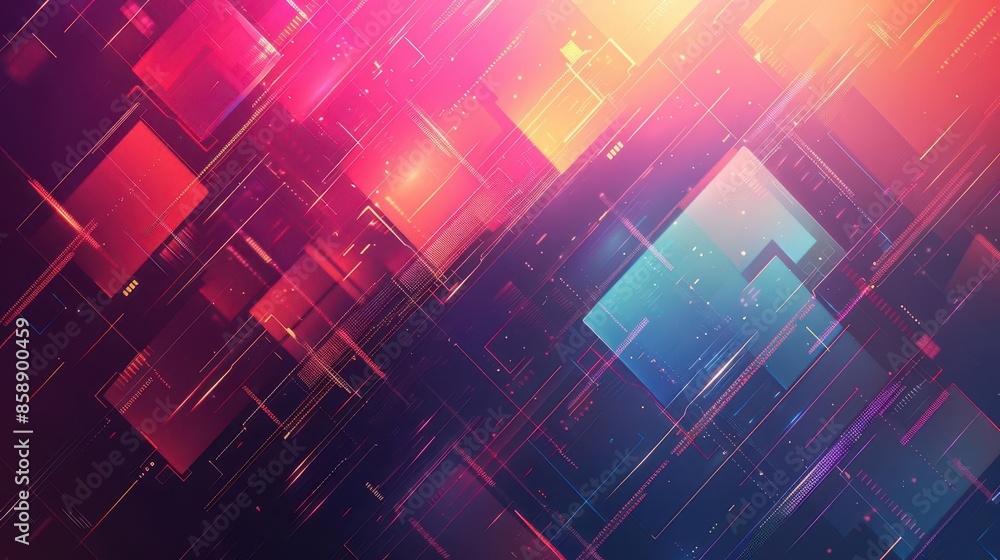Poster futurism-inspired background with hi-tech elements and gradient colors, perfect for showcasing cutti