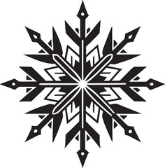 black and white Christmas snowflake illustration