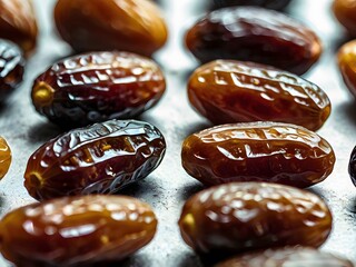 dates close up. date palm background. Date palm on a traditional craftsman market.Horizontal image.