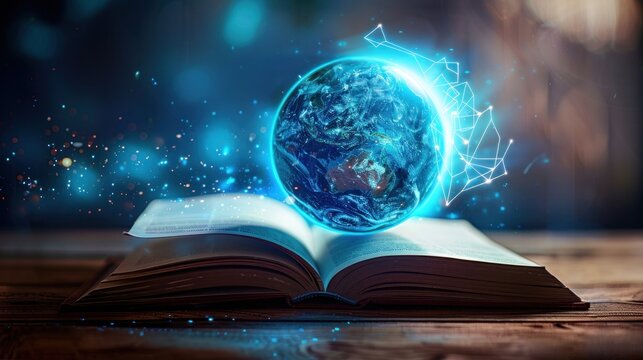 The Earth Rises from an Open Book
