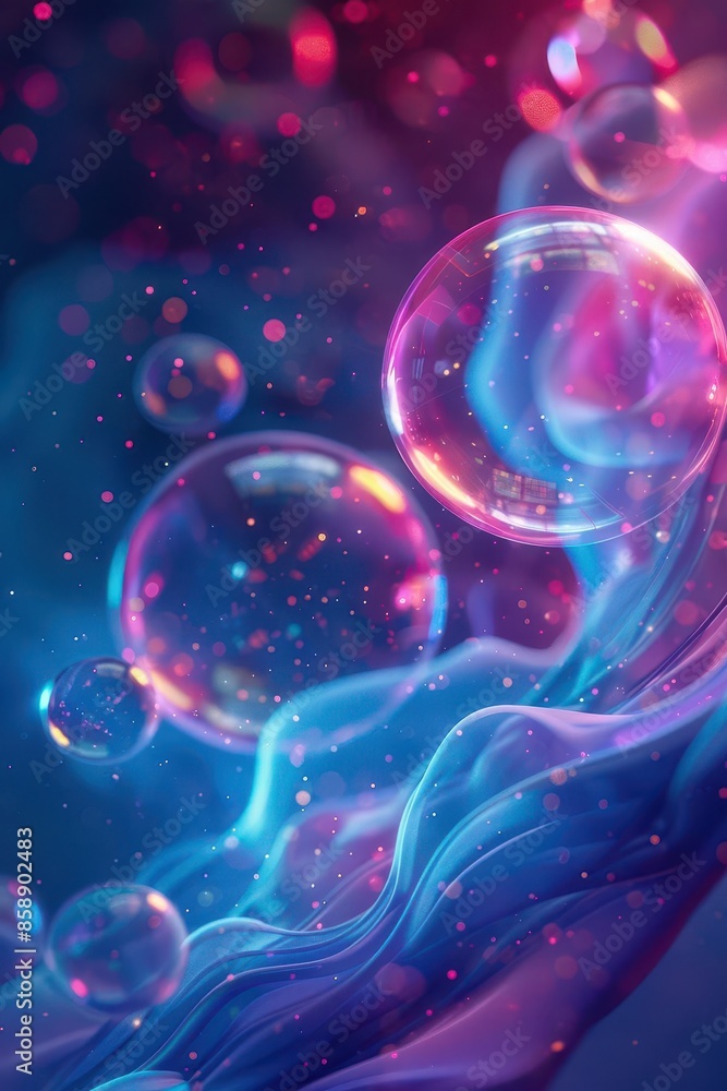 Poster cutting-edge futuristic background with hi-tech designs and gradient hues, ideal for showcasing tech