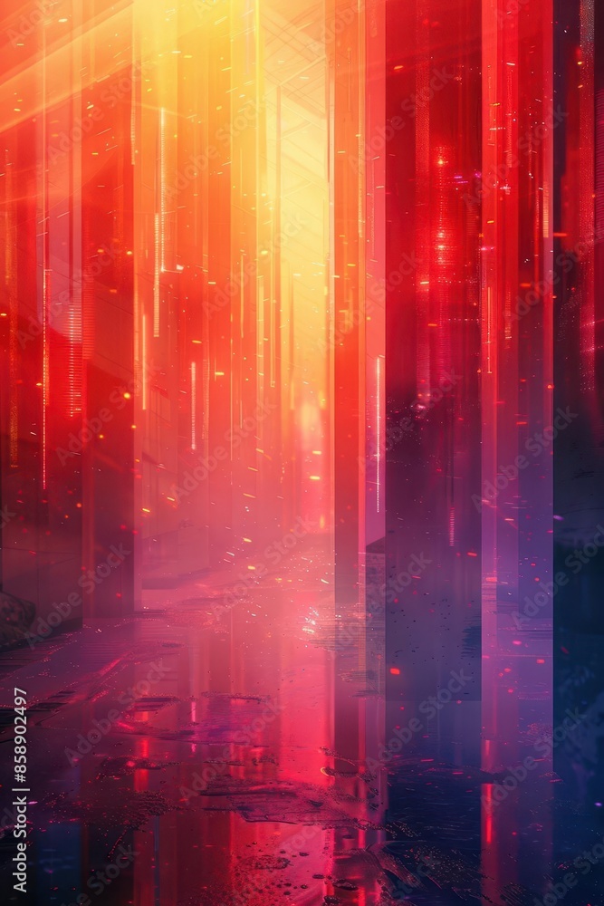 Poster cutting-edge futuristic background with hi-tech designs and gradient hues, ideal for showcasing tech