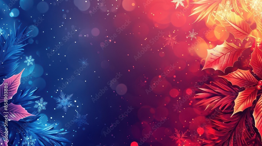 Aufkleber christmas-themed neon gradient background with elegant patterns, ideal for creating festive vertical