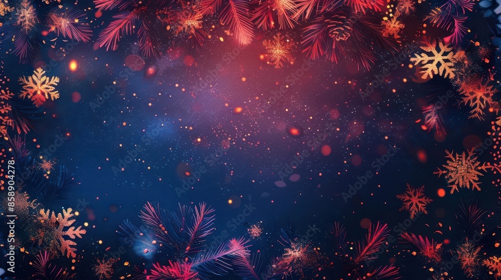 Poster a christmas-themed neon gradient background with elegant patterns, ideal for creating festive vertic