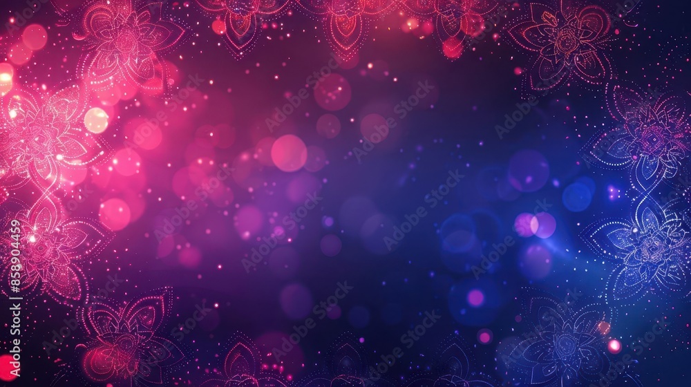 Poster christmas-themed neon gradient background with elegant patterns, perfect for creating eye-catching f